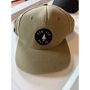 Tin Lid Hat Co. Olive Green Hemp Snapback Cap Tree Logo Patch ECO   friendly